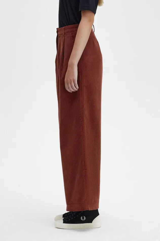 Women Corduroy Trousers Whisky Brown Fred Perry Trousers and Skirts