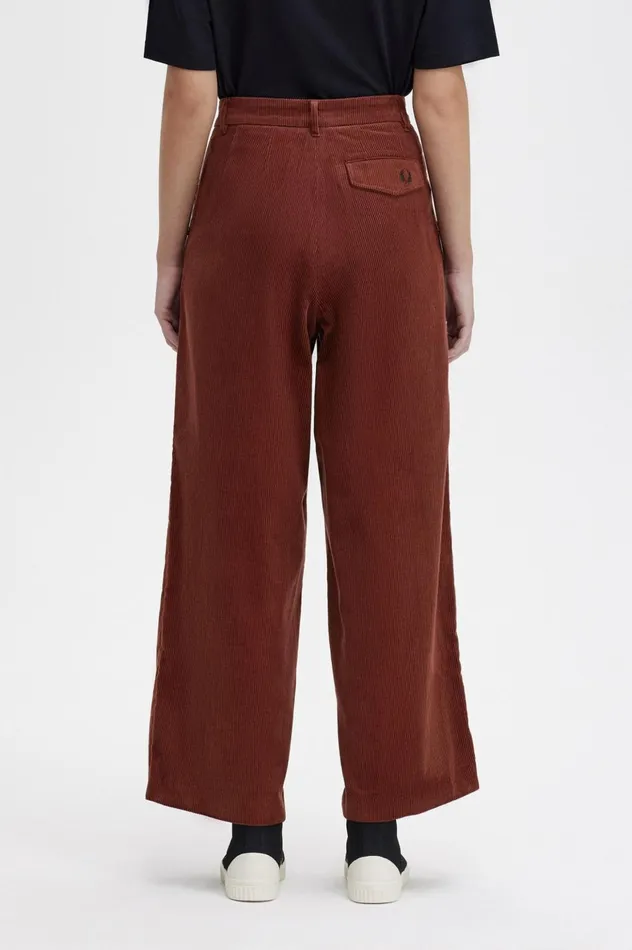 Women Corduroy Trousers Whisky Brown Fred Perry Trousers and Skirts