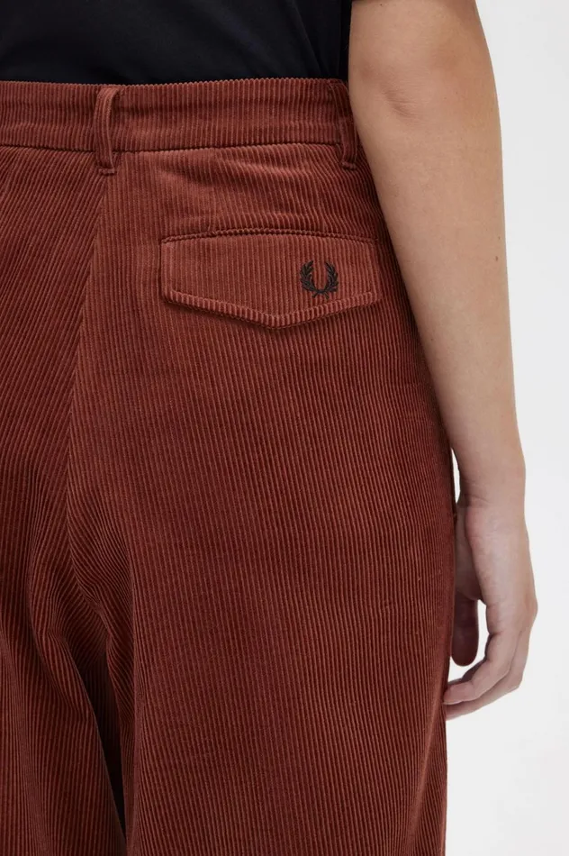 Women Corduroy Trousers Whisky Brown Fred Perry Trousers and Skirts