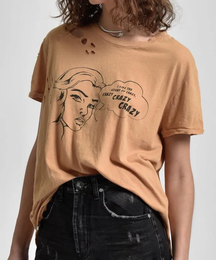 Women CRAZY CRAZY CRAZY TEE One Teaspoon Basic Tees Women CRAZY CRAZY CRAZY TEE One Teaspoon Basic Tees