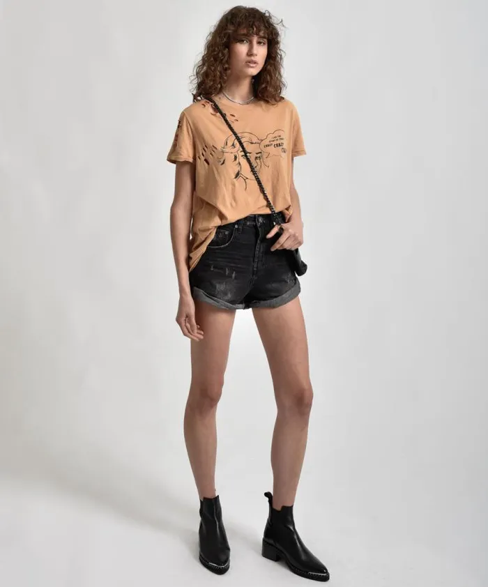 Women CRAZY CRAZY CRAZY TEE One Teaspoon Basic Tees Women CRAZY CRAZY CRAZY TEE One Teaspoon Basic Tees