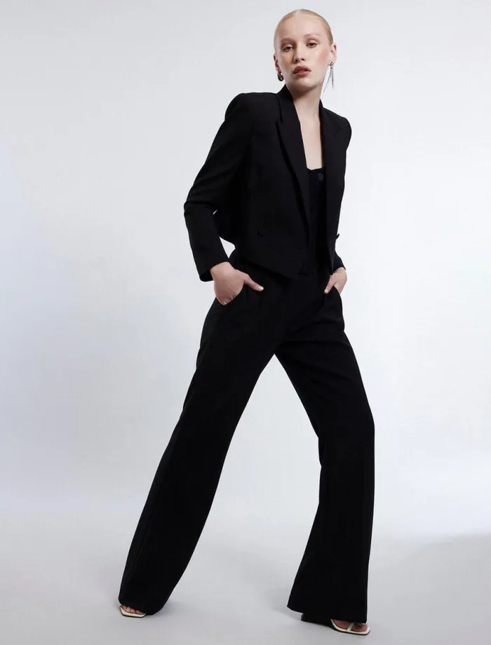 Women Cropped Blazer Black BCBG Suiting Women Cropped Blazer Black BCBG Suiting