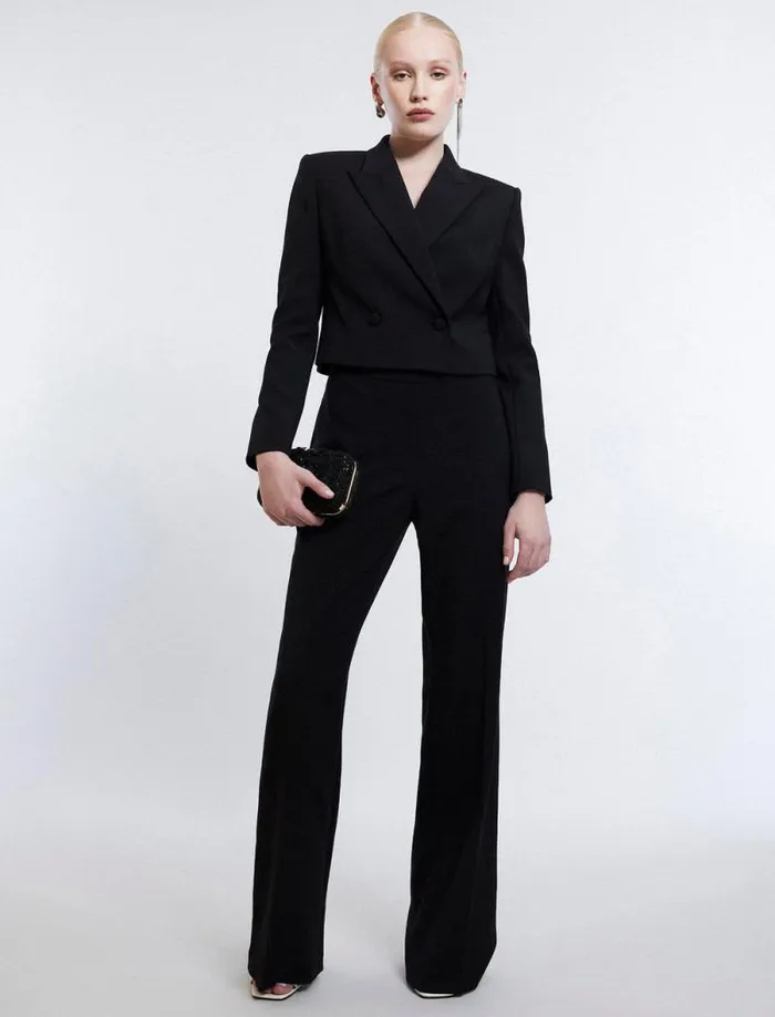 Women Cropped Blazer Black BCBG Suiting Women Cropped Blazer Black BCBG Suiting