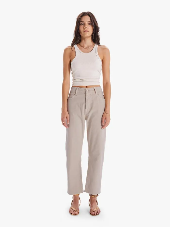 Women Cropped Mother Denim The Ditcher Crop Beigekhaki