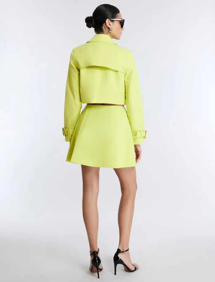 Women Cropped Trench Jacket Yellow Plum BCBG Jackets and Blazers Women Cropped Trench Jacket Yellow Plum BCBG Jackets and Blazers