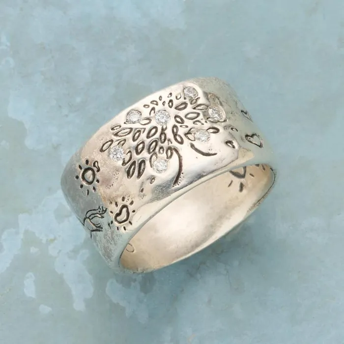 Women Dappled Forest Ring Sterling Sundance Catalog Rings