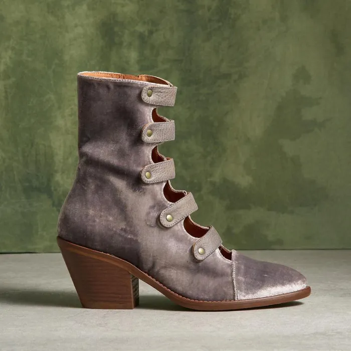 Women Dauphine Velvet Boots Silver Sundance Catalog Boots