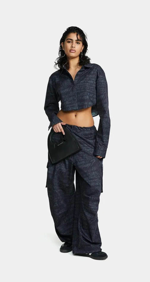 Women Deep Navy Oversized Ruth Pants Daily Paper Pants Women Deep Navy Oversized Ruth Pants Daily Paper Pants