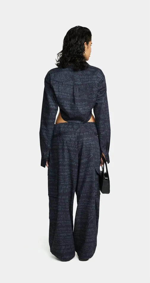 Women Deep Navy Oversized Ruth Pants Daily Paper Pants Women Deep Navy Oversized Ruth Pants Daily Paper Pants