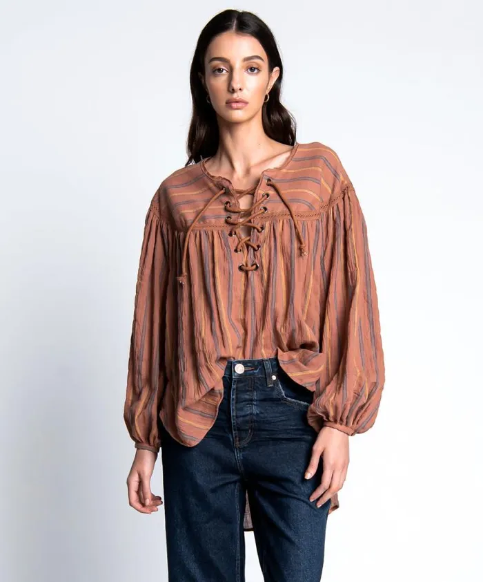 Women DESERT STRIPE TANGIERS TUNIC One Teaspoon Tops