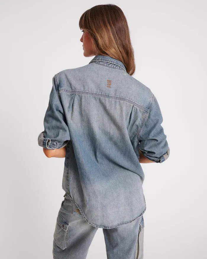 Women DIRTY BLUE EVERYDAY DENIM SHIRT One Teaspoon Denim Tops Women DIRTY BLUE EVERYDAY DENIM SHIRT One Teaspoon Denim Tops