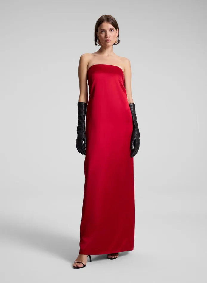 Women Dresses ALC Ani Strapless Satin Gown Really Red