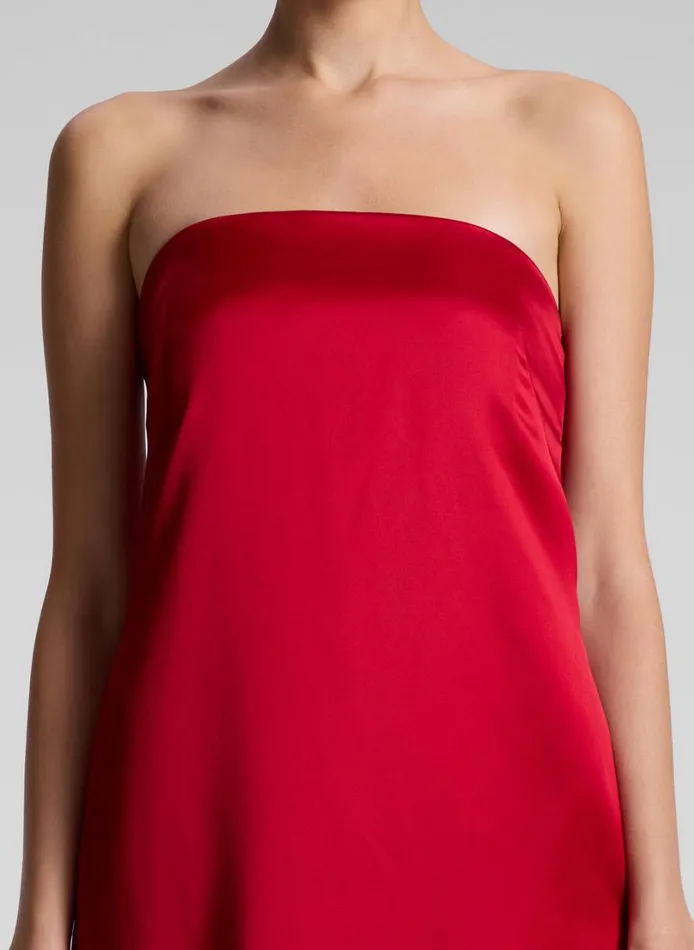 Women Dresses ALC Ani Strapless Satin Gown Really Red