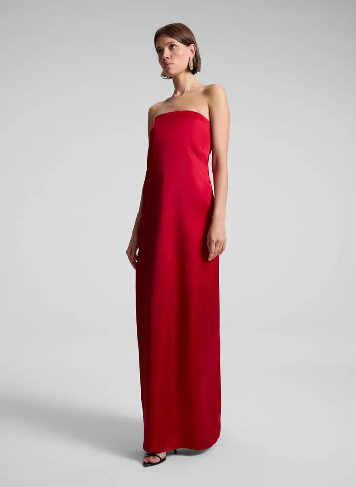 Women Dresses ALC Ani Strapless Satin Gown Really Red