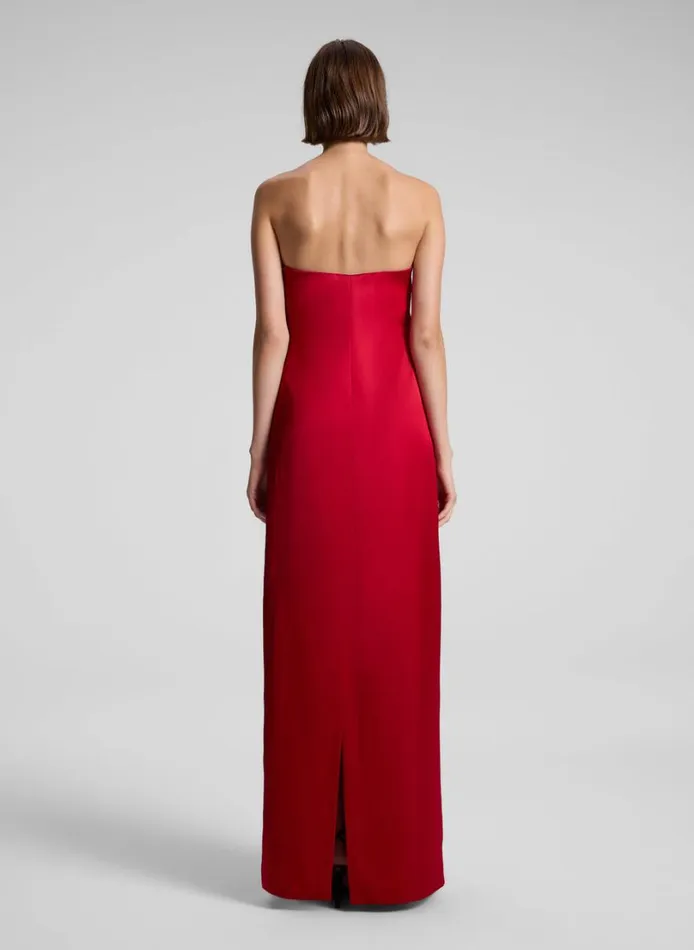 Women Dresses ALC Ani Strapless Satin Gown Really Red