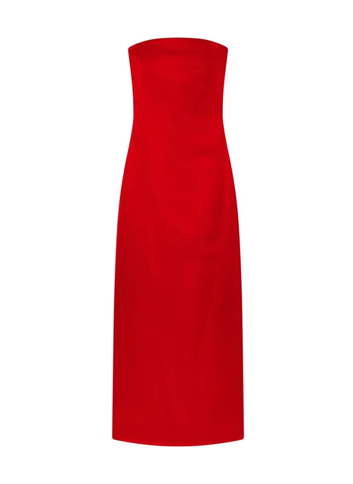 Women Dresses ALC Ani Strapless Satin Gown Really Red