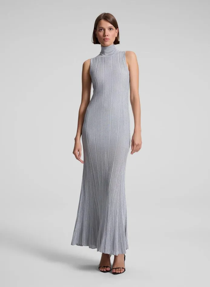 Women Dresses ALC Arden Metallic Knit Maxi Dress Mercury