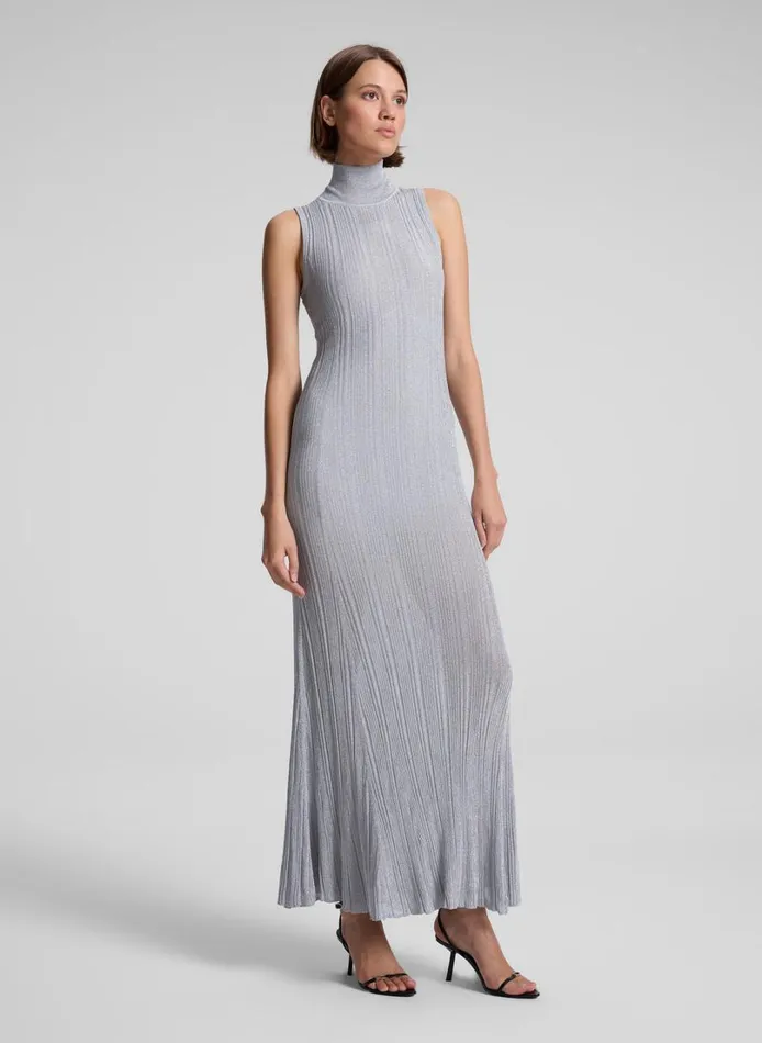 Women Dresses ALC Arden Metallic Knit Maxi Dress Mercury