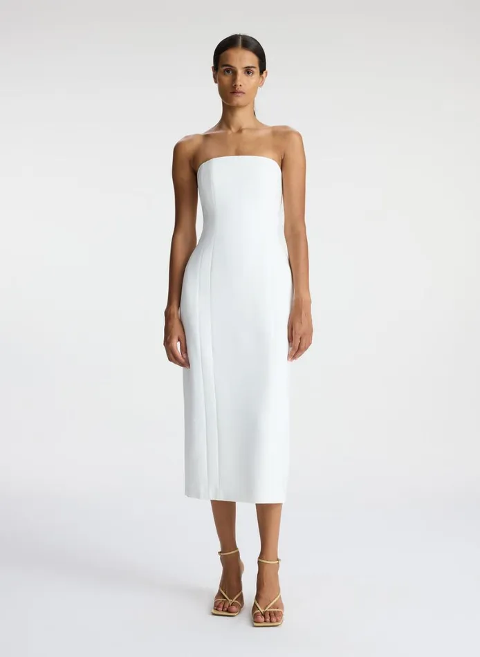 Women Dresses ALC Elizabeth Strapless Midi Dress White