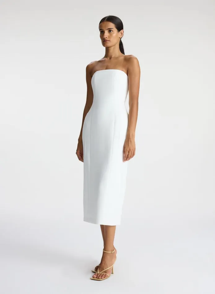 Women Dresses ALC Elizabeth Strapless Midi Dress White