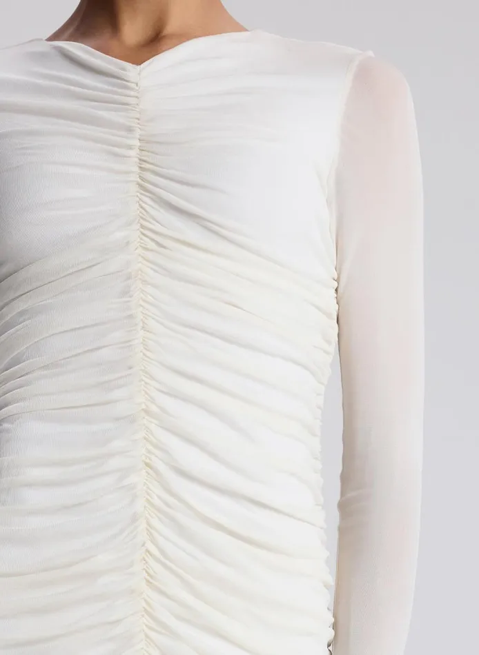 Women Dresses ALC Fawn Ruched Mesh Maxi Dress Off White