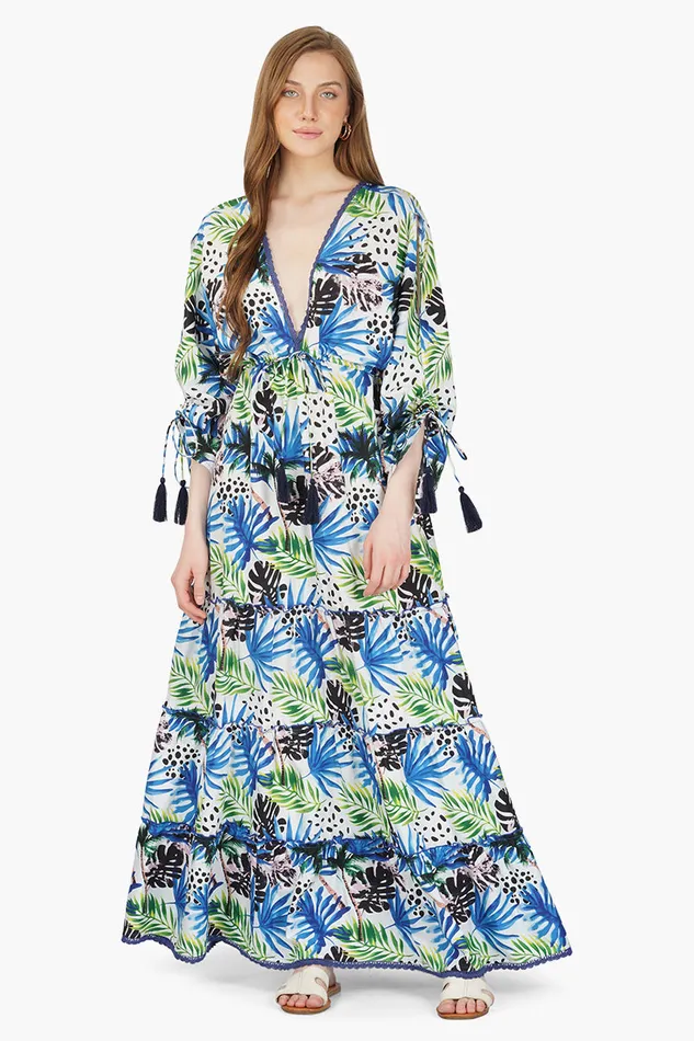 Women Dresses America and Beyond Eva Forest Printed Maxi Dress