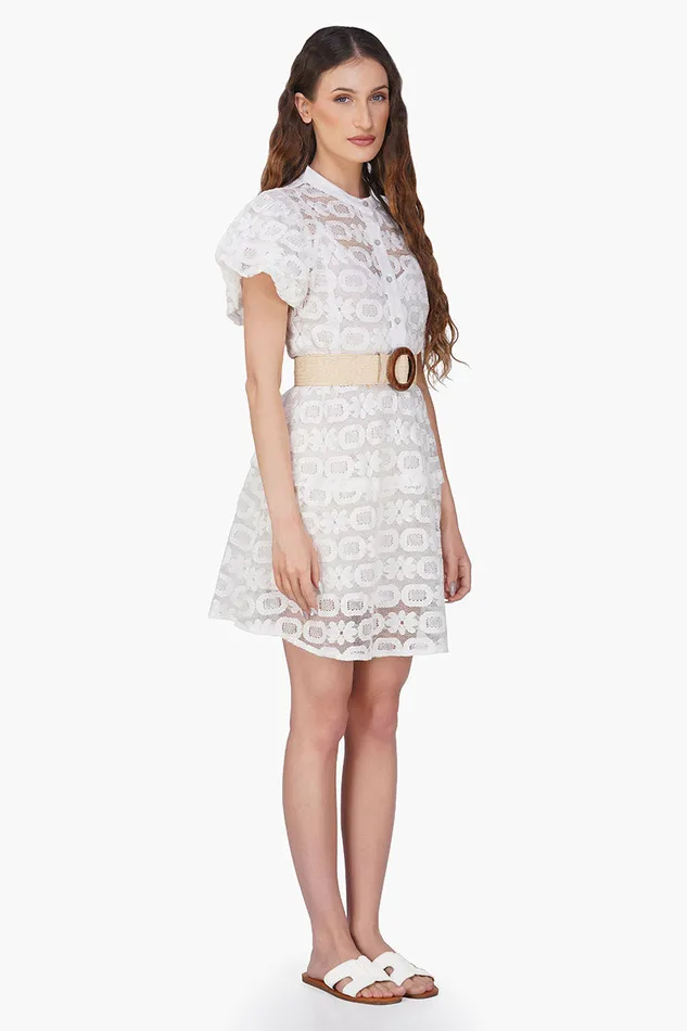 Women Dresses America and Beyond Snowwhite Lace Short Dress