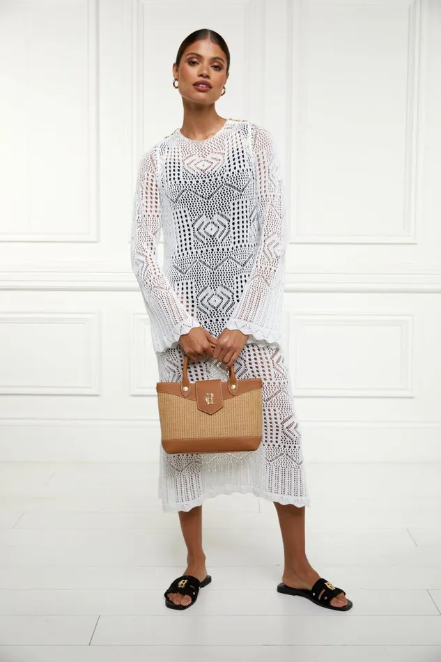 Women Dresses Holland Cooper Crochet Beach Dress White Women Dresses Holland Cooper Crochet Beach Dress White