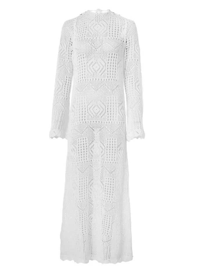 Women Dresses Holland Cooper Crochet Beach Dress White Women Dresses Holland Cooper Crochet Beach Dress White