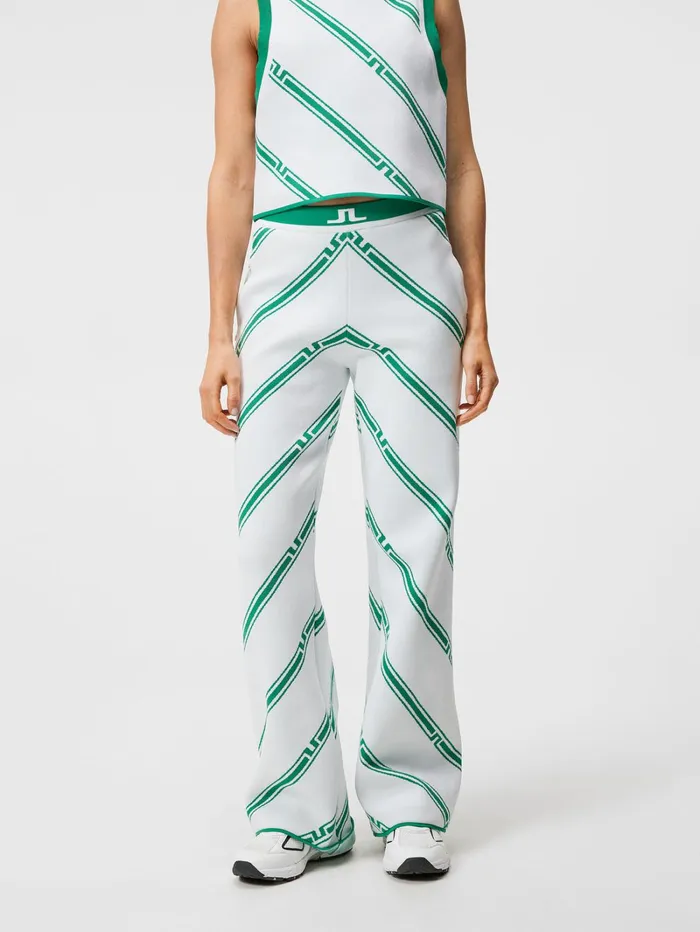 Women Emmie Knitted Pant Green Bias Stripe JLindeberg Trousers