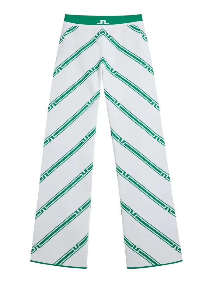 Women Emmie Knitted Pant Green Bias Stripe JLindeberg Trousers Women Emmie Knitted Pant Green Bias Stripe JLindeberg Trousers