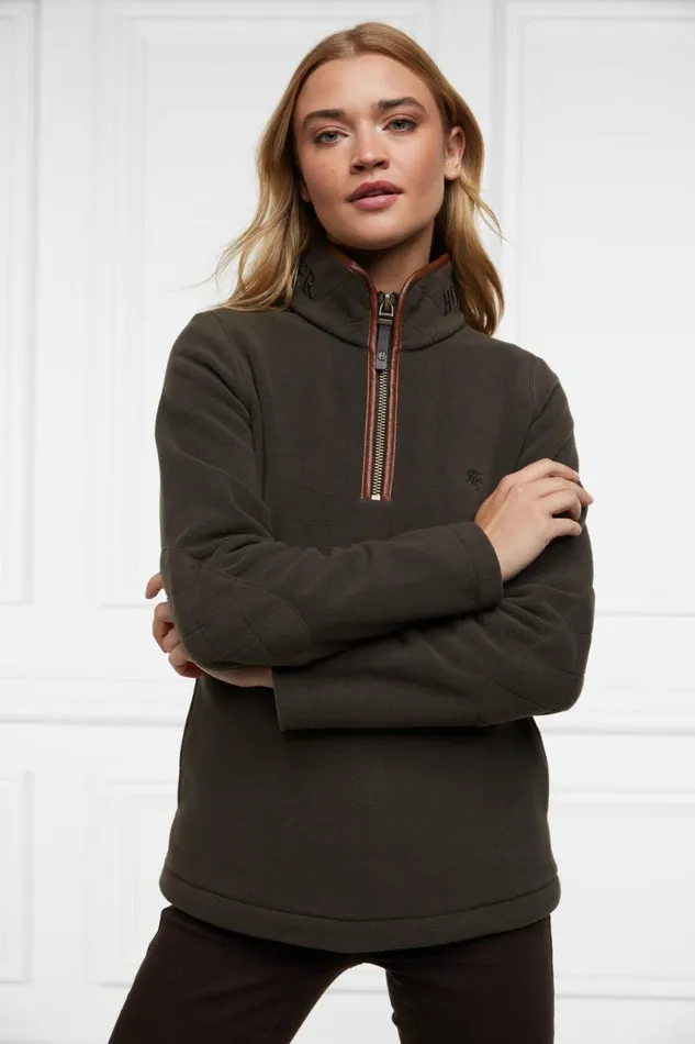 WomenEquestrian Fleeces Holland Cooper Country Fleece Half Zip Khaki