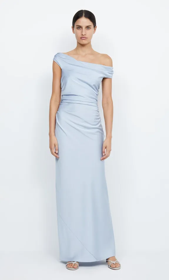 Women ETERNITY OFF SHOULDER MAXI 8211 DUSTY BLUE Bec Bridge Bridesmaid Dresses