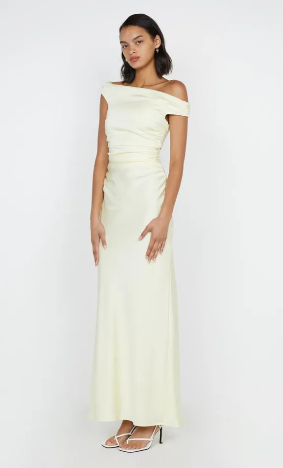 Women ETERNITY OFF SHOULDER MAXI 8211 ICE YELLOW Bec Bridge Bridesmaid Dresses