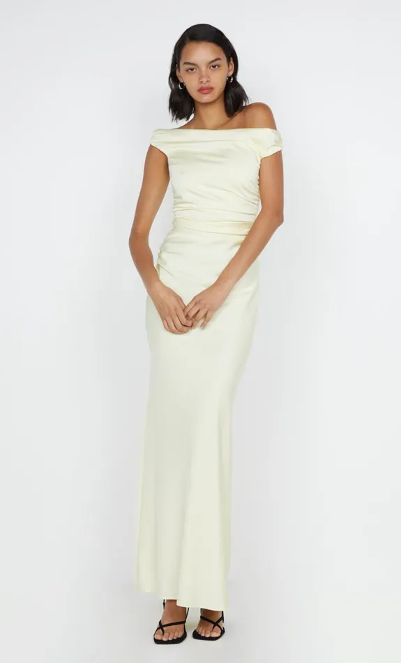 Women ETERNITY OFF SHOULDER MAXI 8211 ICE YELLOW Bec Bridge Wedding Guest