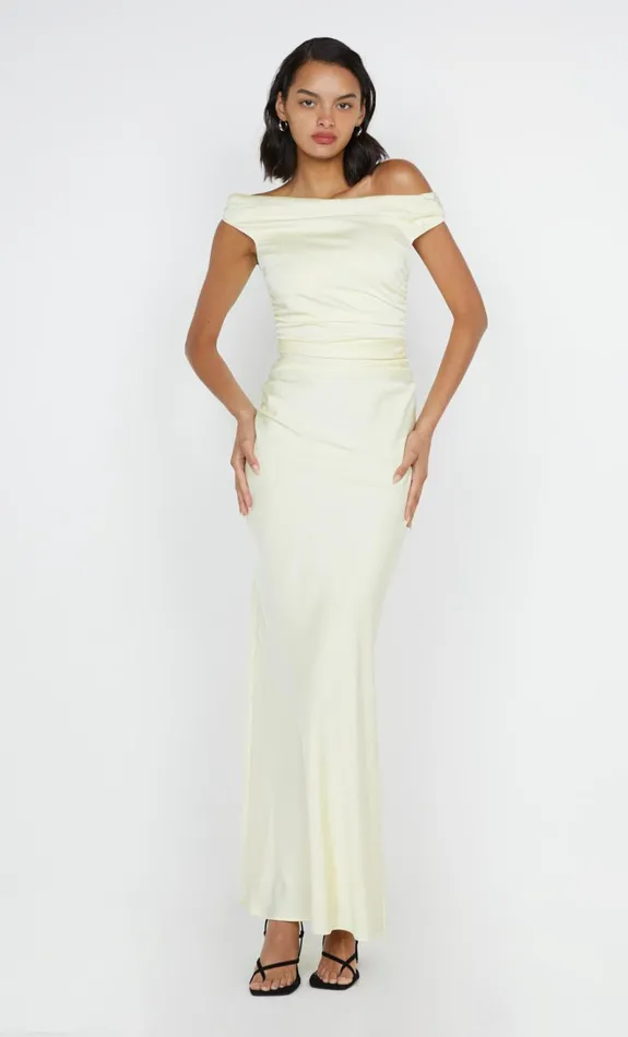 Women ETERNITY OFF SHOULDER MAXI 8211 ICE YELLOW Bec Bridge Wedding Guest