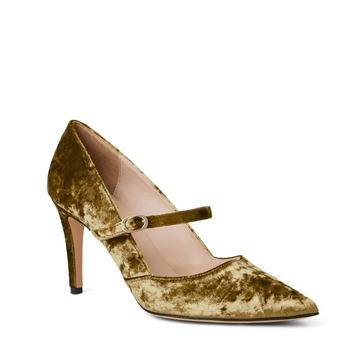 Women Evening Bruno Magli Gemma Mary Jane Pump 8211 Olive Velvet