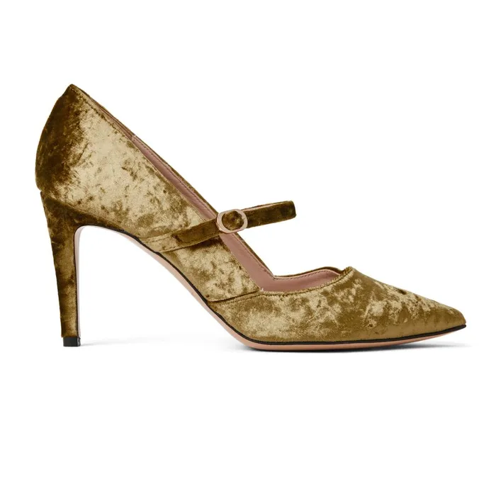Women Evening Bruno Magli Gemma Mary Jane Pump 8211 Olive Velvet