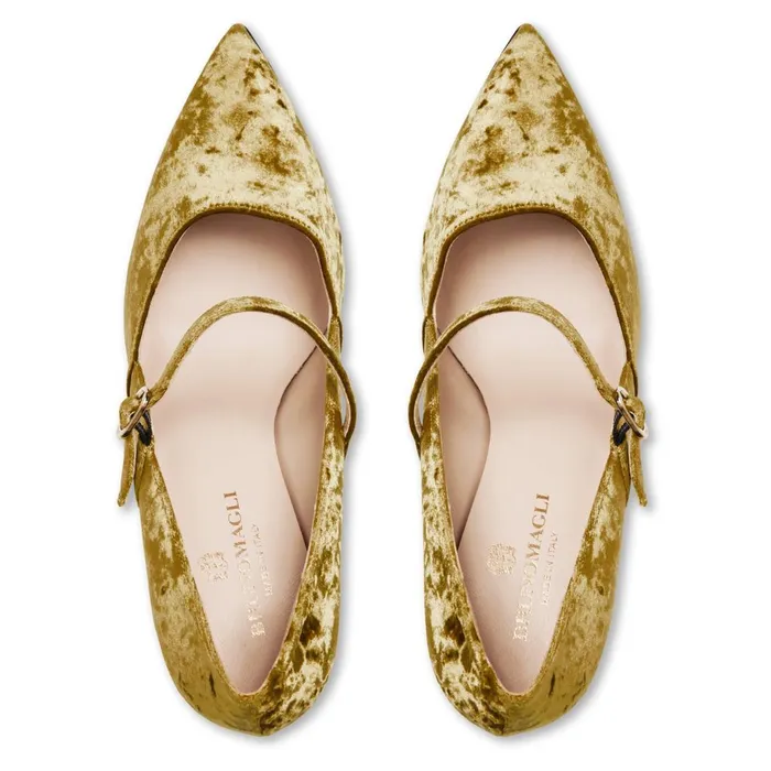Women Evening Bruno Magli Gemma Mary Jane Pump 8211 Olive Velvet
