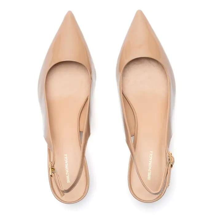 Women Evening Bruno Magli Palerma Slingback Pump Biscuit Patent