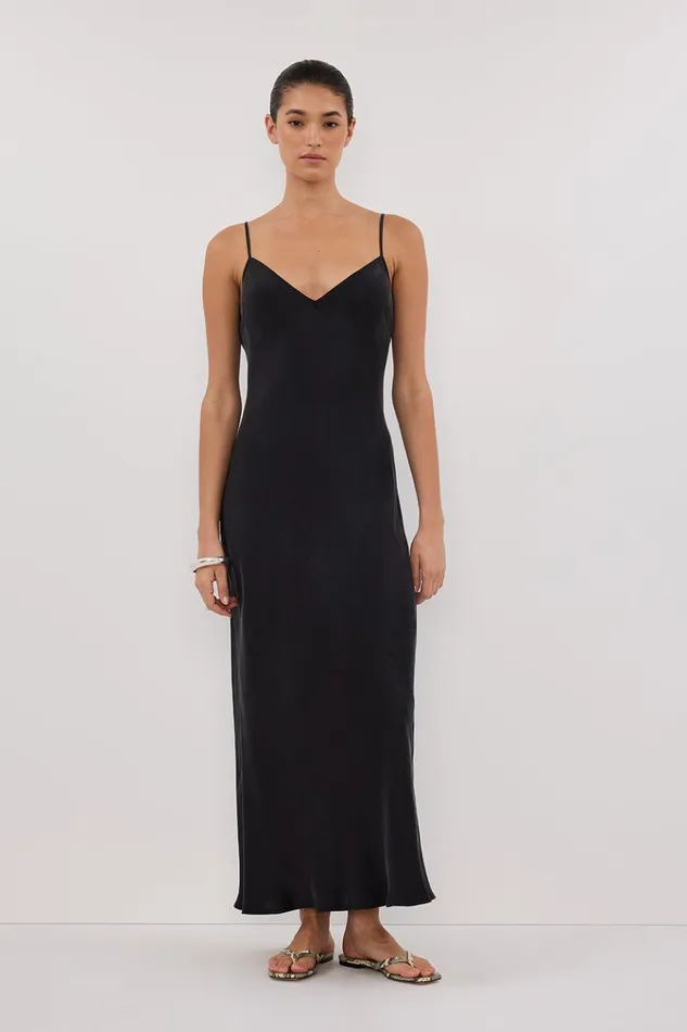 Women Event Dresses DISSH COLETTE BLACK SILK DRESS