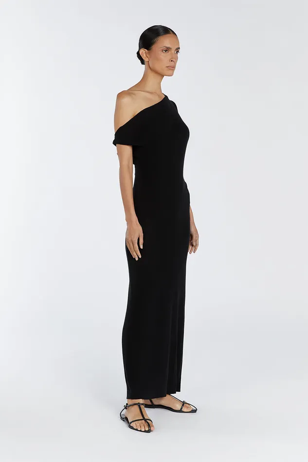 Women Event Dresses DISSH JUNIE BLACK KNIT MIDI DRESS