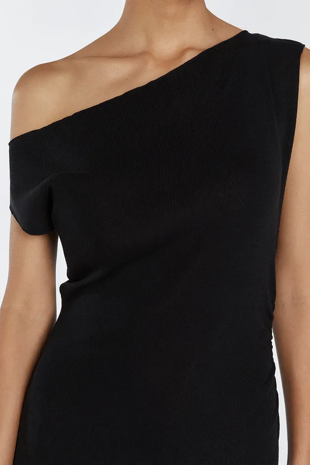 Women Event Dresses DISSH JUNIE BLACK KNIT MIDI DRESS