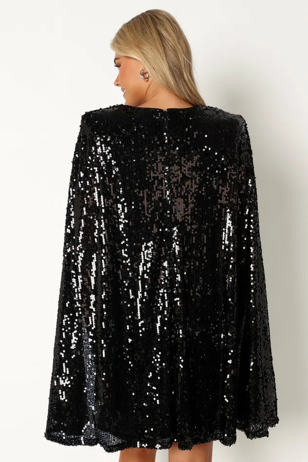 Women Event Dresses Petal and Pup Jemima Mini Dress Black Sequin