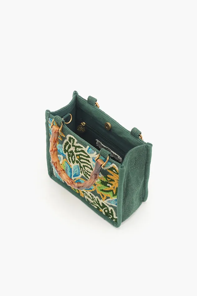 Women Evergreen Monstera Embellished Crossbody Bag Crossbody Bags America and Beyond