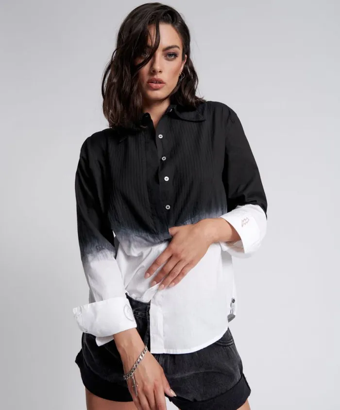Women FADE OUT TUXEDO SHIRT One Teaspoon Shirts