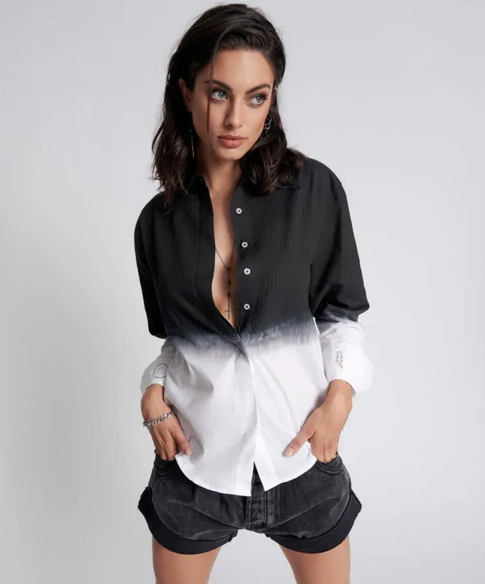 Women FADE OUT TUXEDO SHIRT One Teaspoon Shirts Women FADE OUT TUXEDO SHIRT One Teaspoon Shirts
