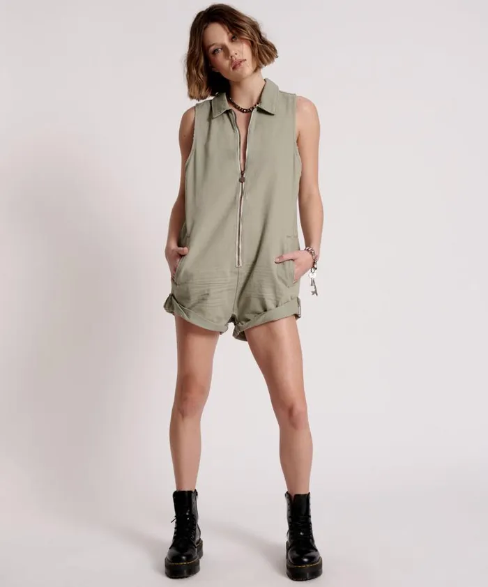 Women FADED KHAKI MINI BRAXTON JUMPSUIT One Teaspoon Denim Jumpsuits Women FADED KHAKI MINI BRAXTON JUMPSUIT One Teaspoon Denim Jumpsuits