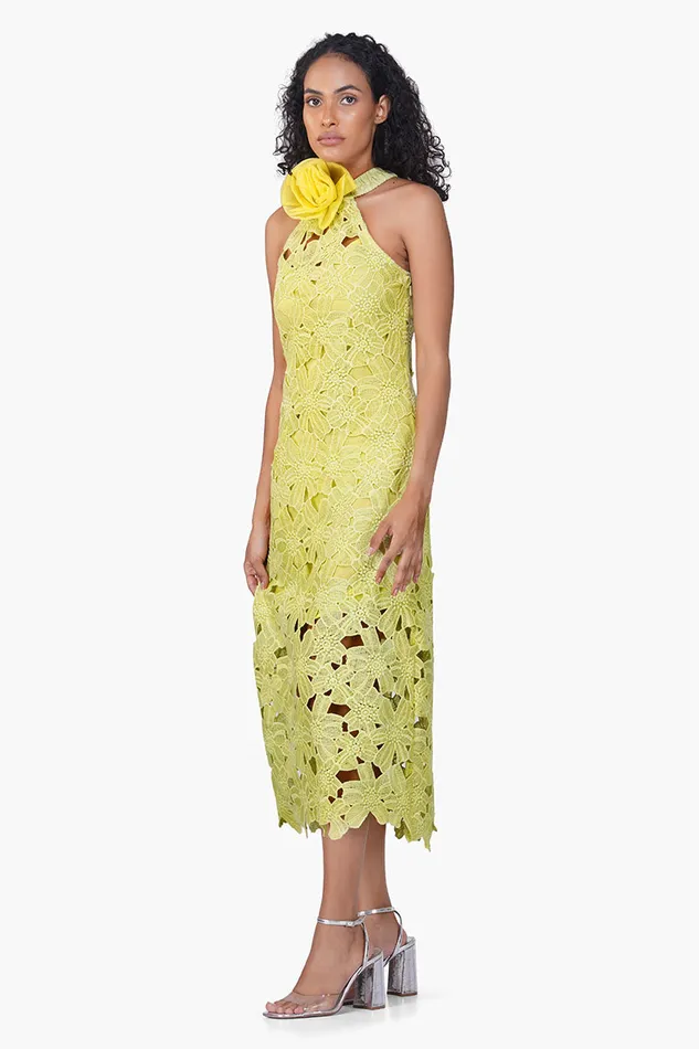 Women Fall For Neon Crosage Floral Halter Dress Dresses America and Beyond