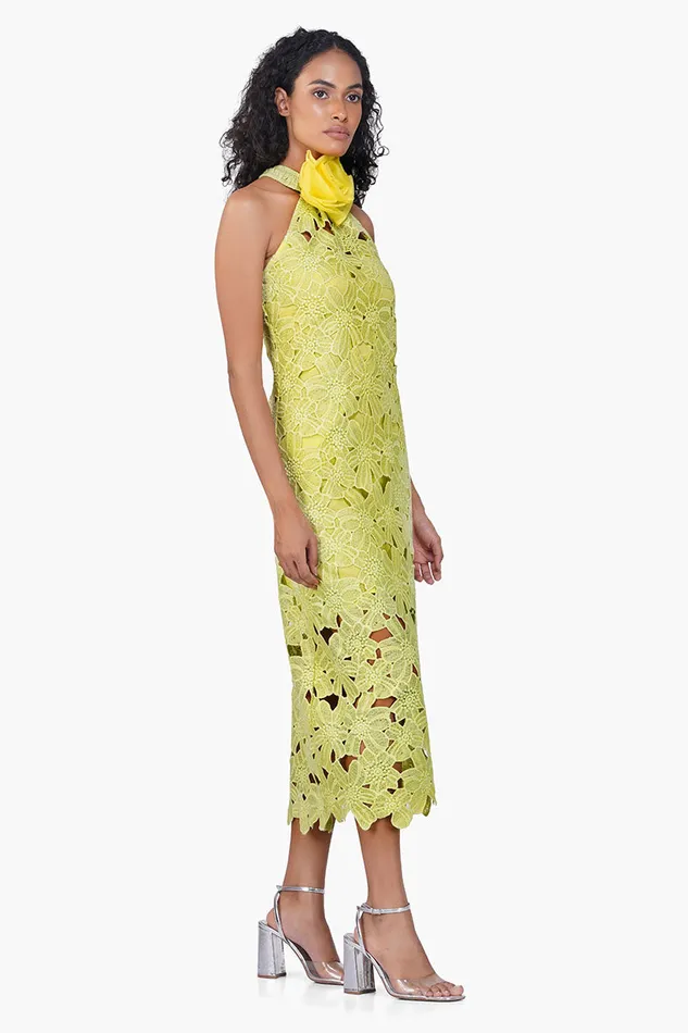 Women Fall For Neon Crosage Floral Halter Dress Dresses America and Beyond